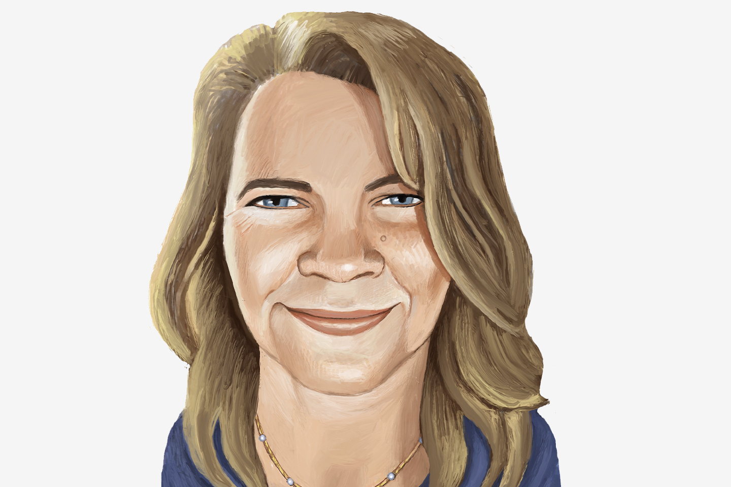 An Illustration by Charlie Powell of Joy Schumacher ’95.